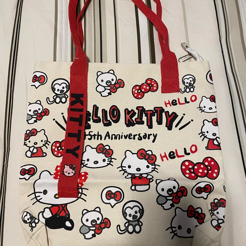 Brand New Hello Kitty Shoulder Tote Bag Red Black 45 Anniversary Summer